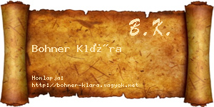 Bohner Klára névjegykártya