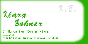klara bohner business card